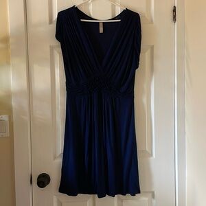 Gilli L navy blue Grecian draped dress